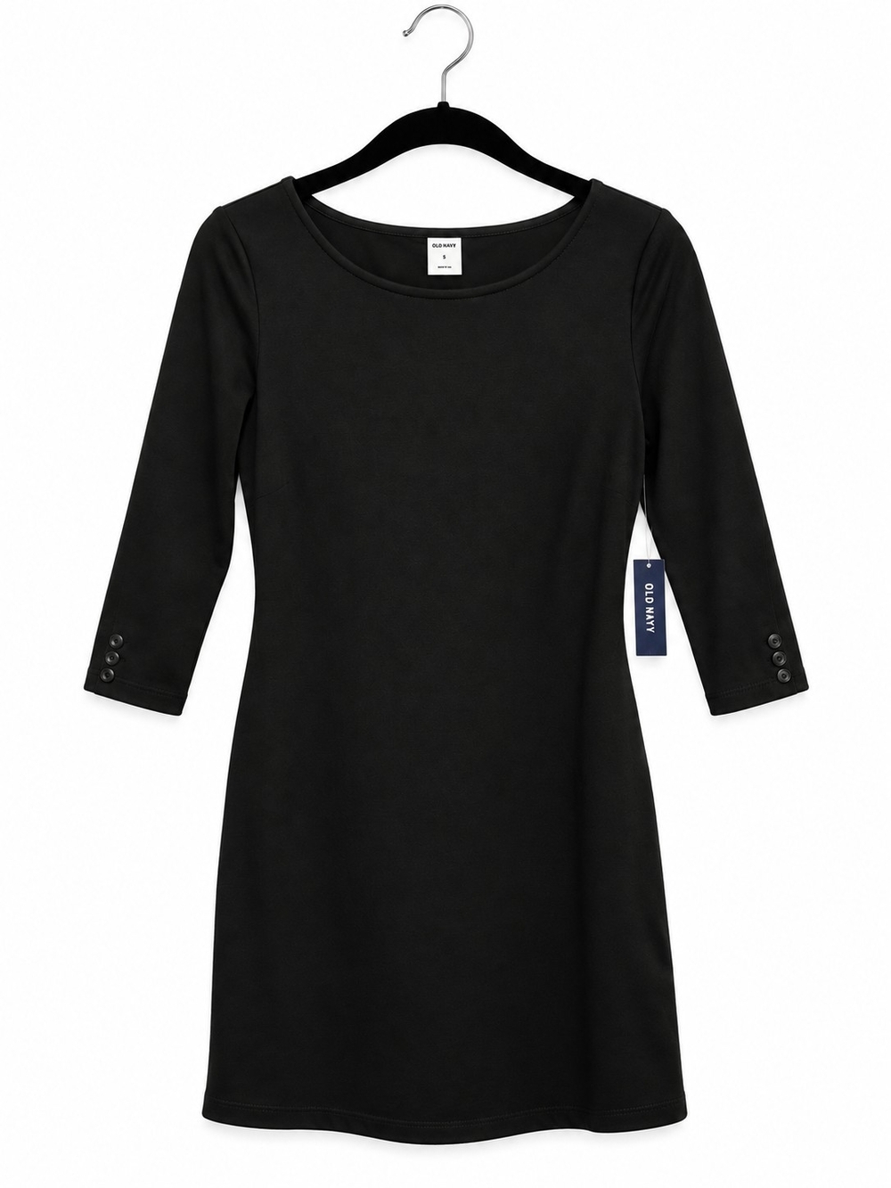 NWT Old Navy Women’s Black 3/4 Sleeve Shift Dress Size Small